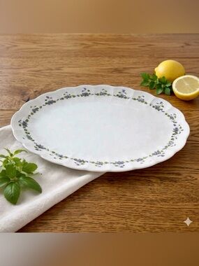 KAISER Romantica Viola Oval Serving Platter 12 3/4" Purple Floral W. Germany